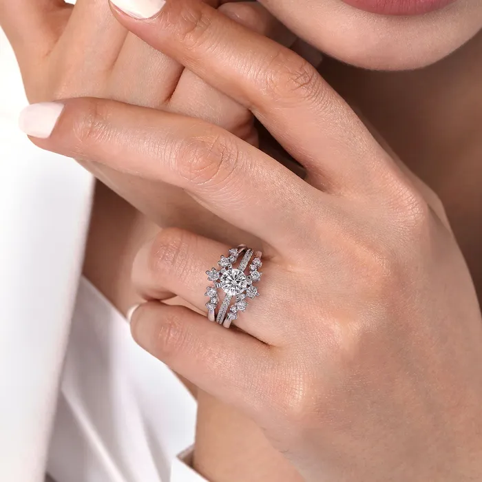 Rings Gabriel Contemporary 14K White Gold 50ctw Diamond Ring Guard GABRIEL CO Rings Gabriel Contemporary 14K White Gold 50ctw Diamond Ring Guard GABRIEL CO