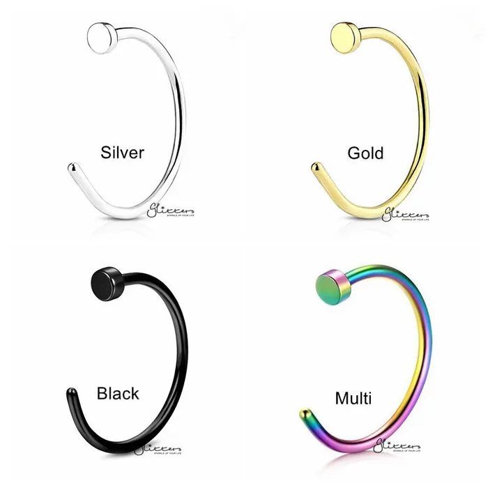 Rings Glitters 20GA 316L Surgical Steel Classic Nose Hoop Ring