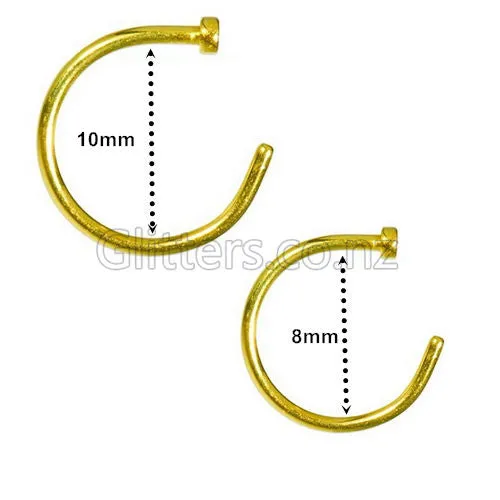 Rings Glitters 20GA 316L Surgical Steel Classic Nose Hoop Ring