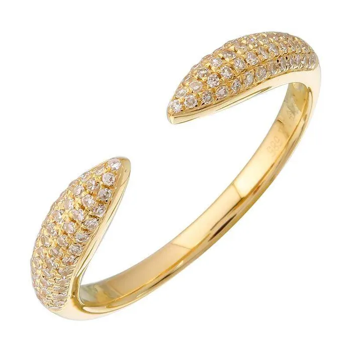 Rings Izakov Diamonds Fine Jewelry 14K Gold Micro Pave Diamond Claw Ring