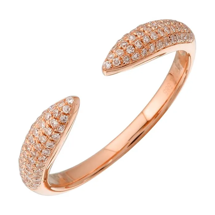 Rings Izakov Diamonds Fine Jewelry 14K Gold Micro Pave Diamond Claw Ring