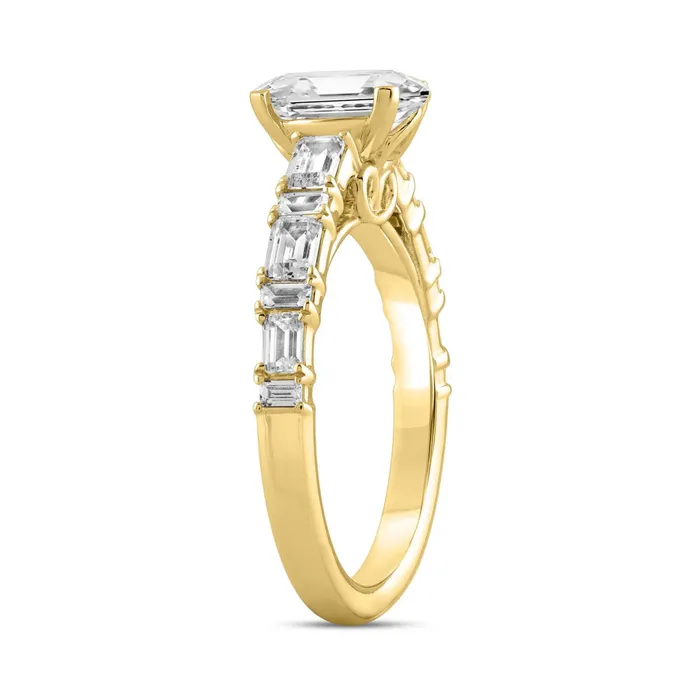 Rings LADIES RING 300CT OVALBAGUETTEEMERALD DIAMOND 14K YELLOW GOLD CENTER STONE OVAL DIAMOND 200CT Ethos Rings LADIES RING 300CT OVALBAGUETTEEMERALD DIAMOND 14K YELLOW GOLD CENTER STONE OVAL DIAMOND 200CT Ethos