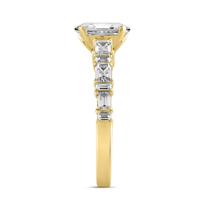 Rings LADIES RING 300CT OVALBAGUETTEEMERALD DIAMOND 14K YELLOW GOLD CENTER STONE OVAL DIAMOND 200CT Ethos Rings LADIES RING 300CT OVALBAGUETTEEMERALD DIAMOND 14K YELLOW GOLD CENTER STONE OVAL DIAMOND 200CT Ethos