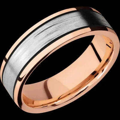 Rings LASHBROOK Lashbrook 14K Rose Gold 7mm Flat Wedding Band