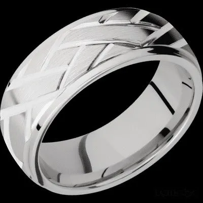 Rings LASHBROOK Lashbrook 14K White Gold 8mm Domed Wedding Band