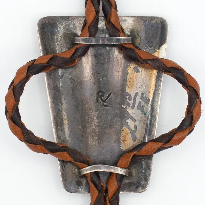 Rings Roy Vandaver Navajo Handmade Sterling Silver MultiInlay Bolo Tie Set with Zuni Inlay Crown Jewels Coin