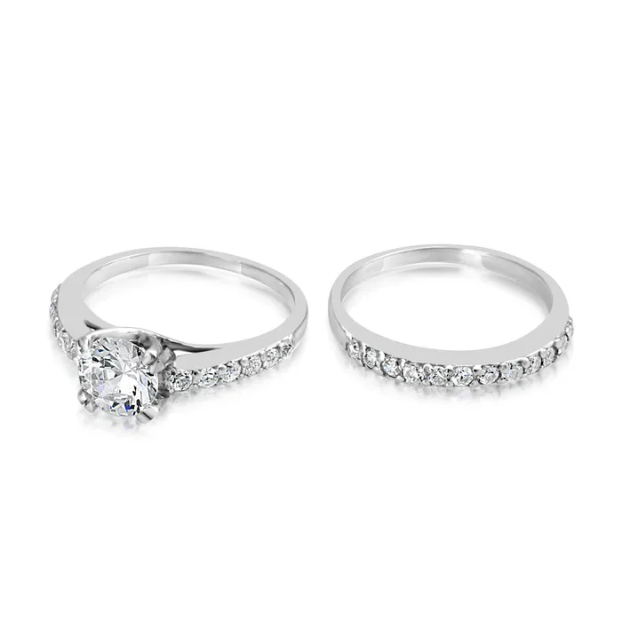 Rings Teeda RSZ2144 Cubic Zirconia Engagement Wedding Ring Set