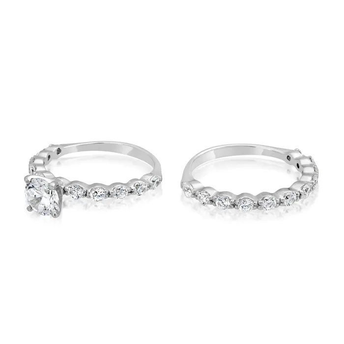 Rings Teeda RSZ2150 Cubic Zirconia Engagement Wedding Ring Set