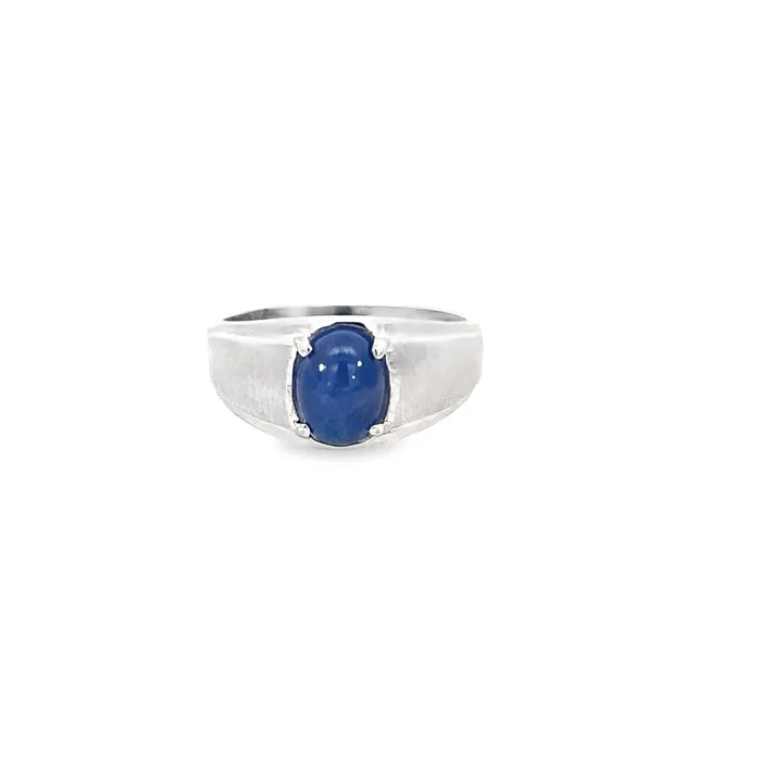 Rings Thollot Diamonds and Jewelry Estate Estate 10K White Gold Solitaire Style Created Star Sapphire Ring Rings Thollot Diamonds and Jewelry Estate Estate 10K White Gold Solitaire Style Created Star Sapphire Ring