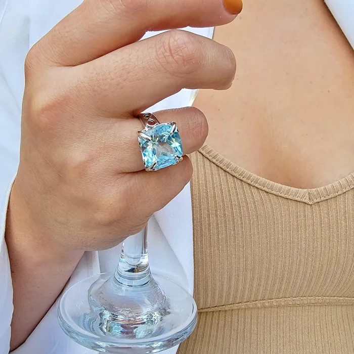 Rings Uniquelan Jewelry Genuine Topaz Infinity Ring