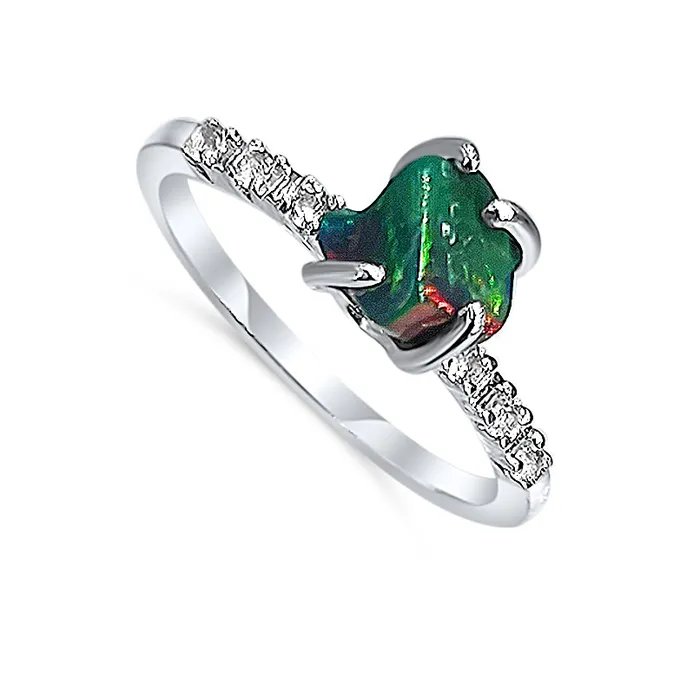 Rings Uniquelan Jewelry Raw Fire Opal Dainty Ring