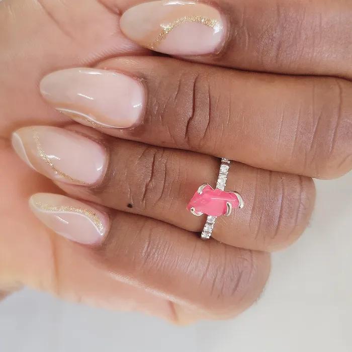 Rings Uniquelan Jewelry Raw Fire Opal Dainty Ring