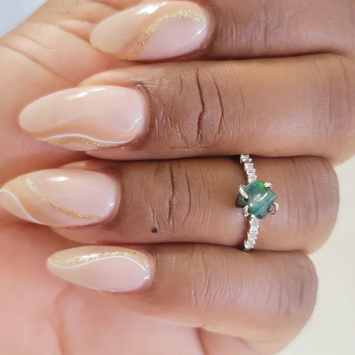 Rings Uniquelan Jewelry Raw Fire Opal Dainty Ring