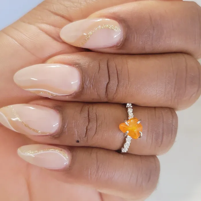 Rings Uniquelan Jewelry Raw Fire Opal Dainty Ring