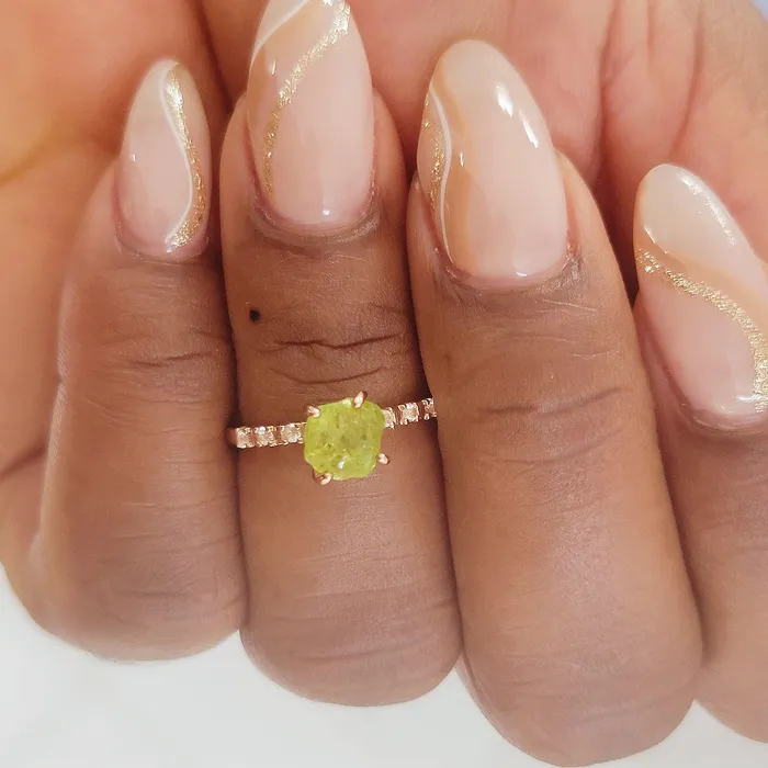 Rings Uniquelan Jewelry Raw Peridot Birthstone Ring
