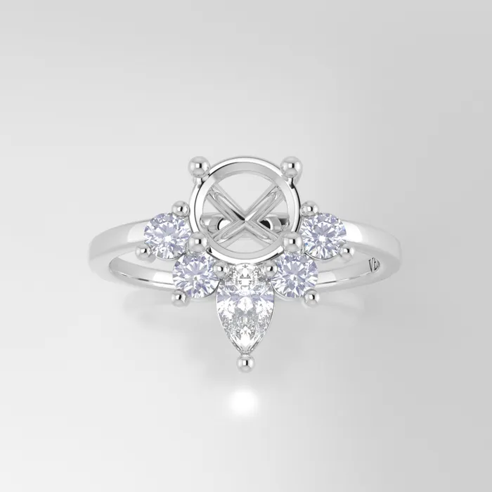 Rings VENVS The Celeste 14k White Size 8 Stone PS81 Rainforest Ring Box Custom Engraving 0 Rings VENVS The Celeste 14k White Size 8 Stone PS81 Rainforest Ring Box Custom Engraving 0