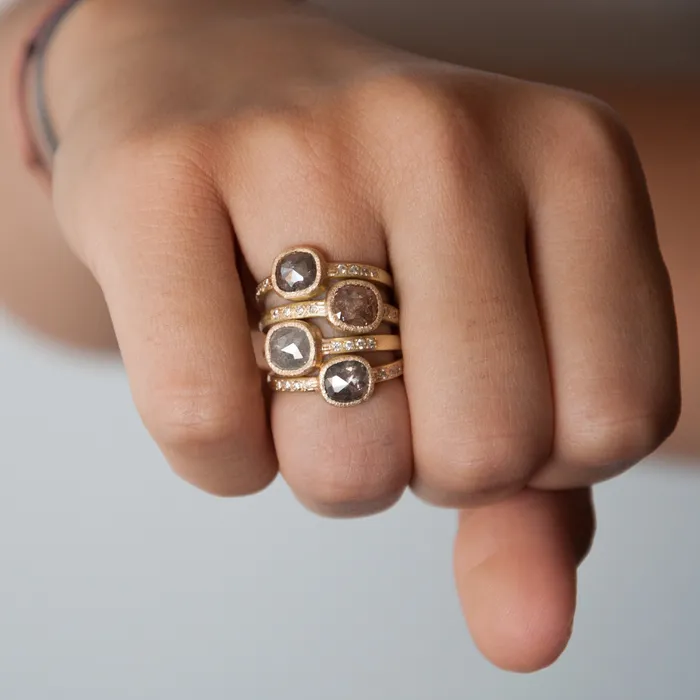 Rings Vivien Frank Designs Natural Rose Cut Diamond Ring red