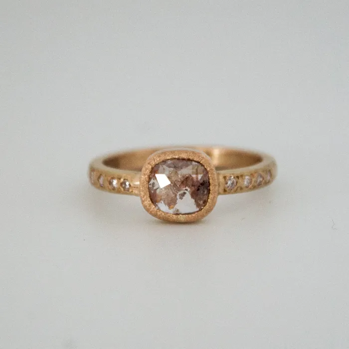 Rings Vivien Frank Designs Natural Rose Cut Diamond Ring red