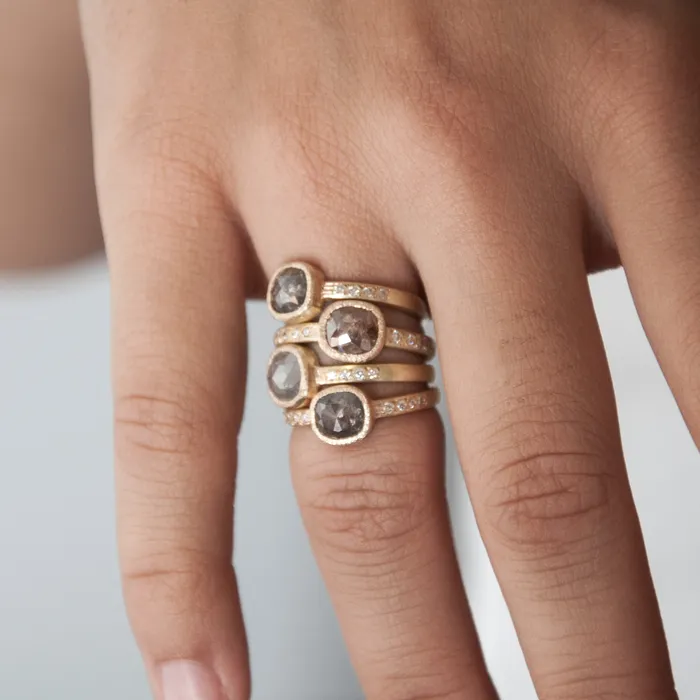 Rings Vivien Frank Designs Natural Rose Cut Diamond Ring red