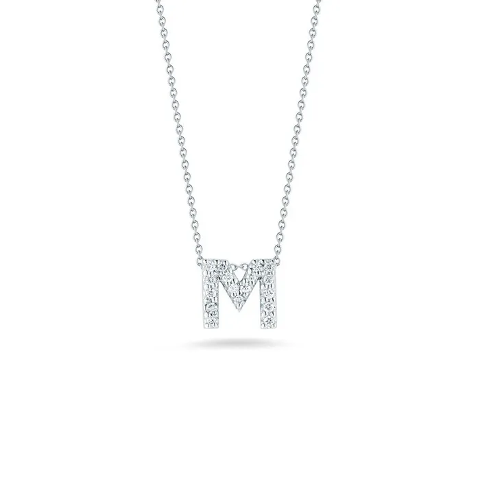 ROBERTO COIN Necklaces Love Letter M Pendant with Diamonds