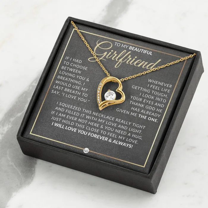 Romantic Gift For Girlfriend Open Heart Pendant Necklace Sentimental and Romantic Christmas Valentines Day Birthday or Anniversary Present ShineOn Fulfillment Necklaces
