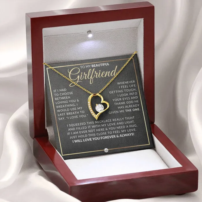 Romantic Gift For Girlfriend Open Heart Pendant Necklace Sentimental and Romantic Christmas Valentines Day Birthday or Anniversary Present ShineOn Fulfillment Necklaces
