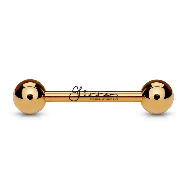Rose Gold IP Over 316L Surgical Steel Barbells Tongue Nipple Glitters Earrings Rose Gold IP Over 316L Surgical Steel Barbells Tongue Nipple Glitters Earrings