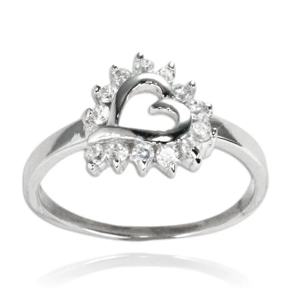 RZ7082 Open Heart CZ Ring Teeda Rings