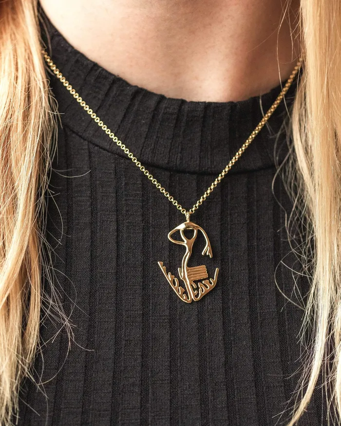 sciencejewelry1824 Necklaces cardiac conduction system necklace gold vermeil