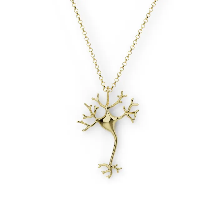sciencejewelry1824 Necklaces neuron necklace gold vermeil