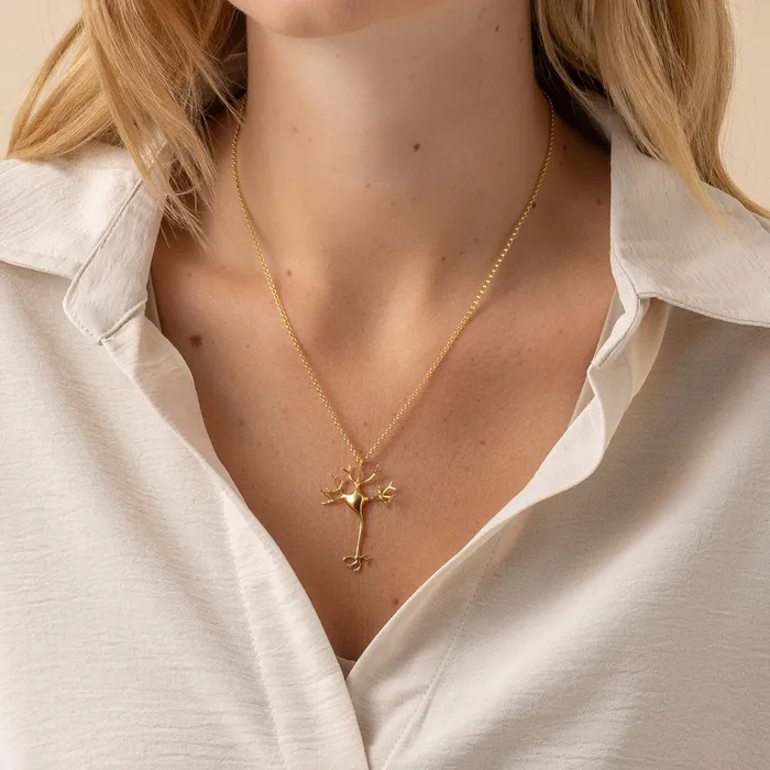 sciencejewelry1824 Necklaces neuron necklace gold vermeil