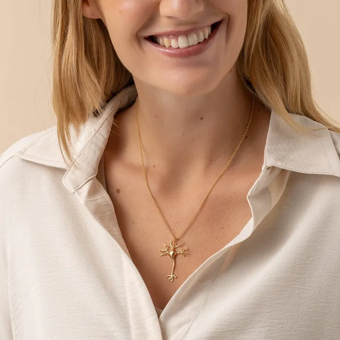 sciencejewelry1824 Necklaces neuron necklace gold vermeil