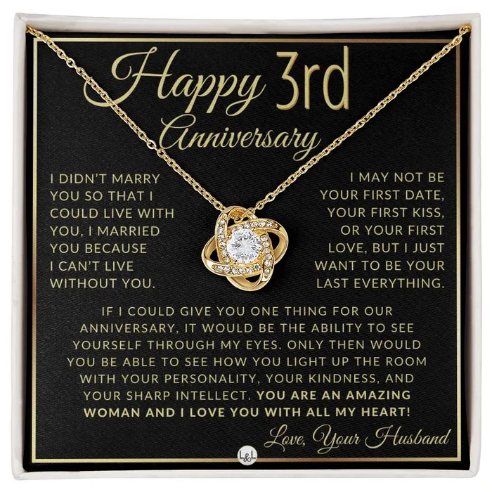 ShineOn Fulfillment 3rd Anniversary Gift For Wife Beautiful Womens Pendant Necklace Heartfelt Anniversary Message Necklaces ShineOn Fulfillment 3rd Anniversary Gift For Wife Beautiful Womens Pendant Necklace Heartfelt Anniversary Message Necklaces