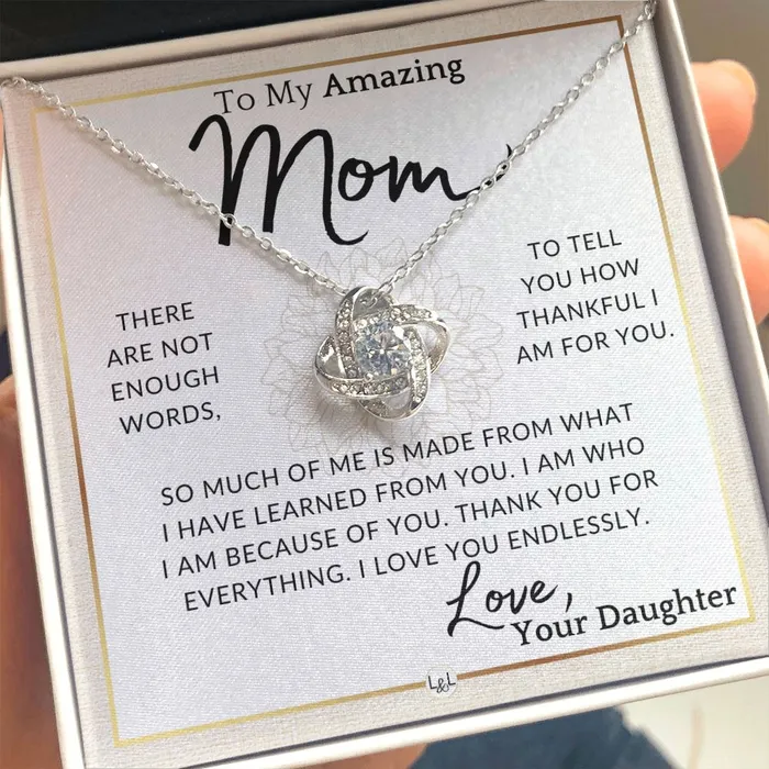 ShineOn Fulfillment Gift for Mom Im Grateful To My Mother From Daughter A Beautiful Womens Pendant Necklace Great For Mothers Day Christmas or Her Birthday Necklaces