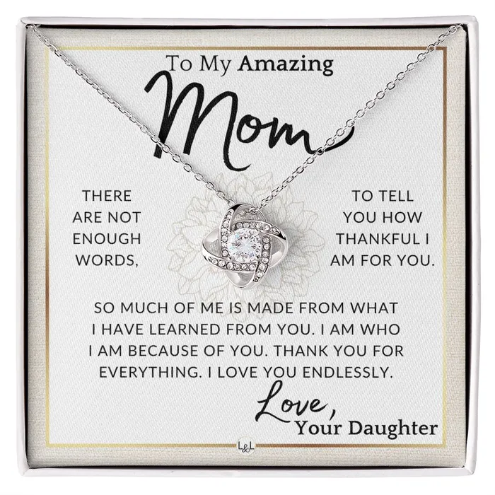 ShineOn Fulfillment Gift for Mom Im Grateful To My Mother From Daughter A Beautiful Womens Pendant Necklace Great For Mothers Day Christmas or Her Birthday Necklaces