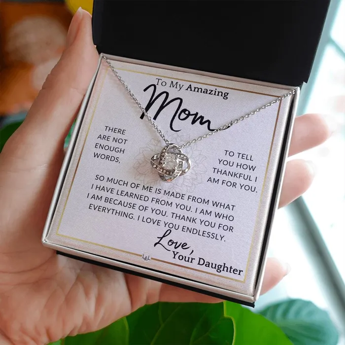 ShineOn Fulfillment Gift for Mom Im Grateful To My Mother From Daughter A Beautiful Womens Pendant Necklace Great For Mothers Day Christmas or Her Birthday Necklaces