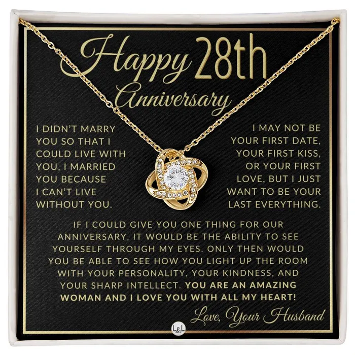 ShineOn Fulfillment Necklaces 28th Anniversary Gift For Wife Beautiful Womens Pendant Necklace Heartfelt Anniversary Message ShineOn Fulfillment Necklaces 28th Anniversary Gift For Wife Beautiful Womens Pendant Necklace Heartfelt Anniversary Message