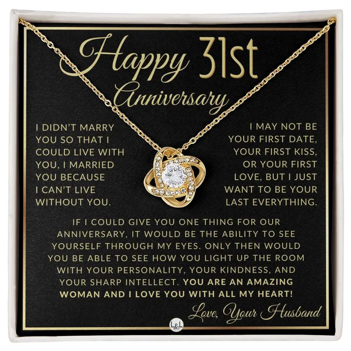 ShineOn Fulfillment Necklaces 31st Anniversary Gift For Wife Beautiful Womens Pendant Necklace For Your Wife Heartfelt Message For Her ShineOn Fulfillment Necklaces 31st Anniversary Gift For Wife Beautiful Womens Pendant Necklace For Your Wife Heartfelt Message For Her