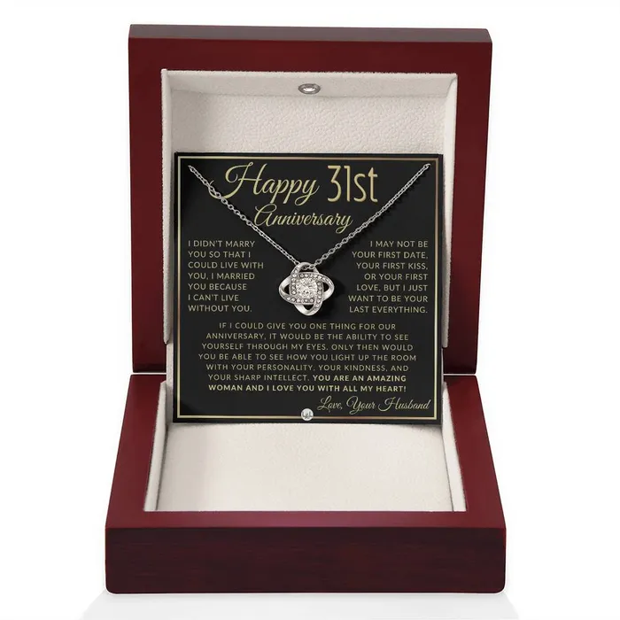 ShineOn Fulfillment Necklaces 31st Anniversary Gift For Wife Beautiful Womens Pendant Necklace For Your Wife Heartfelt Message For Her