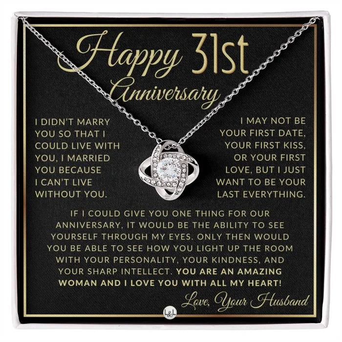 ShineOn Fulfillment Necklaces 31st Anniversary Gift For Wife Beautiful Womens Pendant Necklace For Your Wife Heartfelt Message For Her
