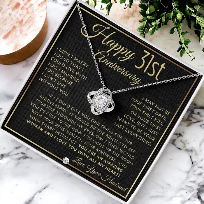 ShineOn Fulfillment Necklaces 31st Anniversary Gift For Wife Beautiful Womens Pendant Necklace For Your Wife Heartfelt Message For Her