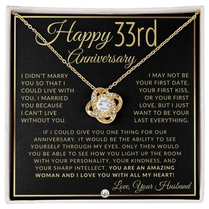 ShineOn Fulfillment Necklaces 33rd Anniversary Gift For Wife Beautiful Womens Pendant Necklace Heartfelt Anniversary Message ShineOn Fulfillment Necklaces 33rd Anniversary Gift For Wife Beautiful Womens Pendant Necklace Heartfelt Anniversary Message