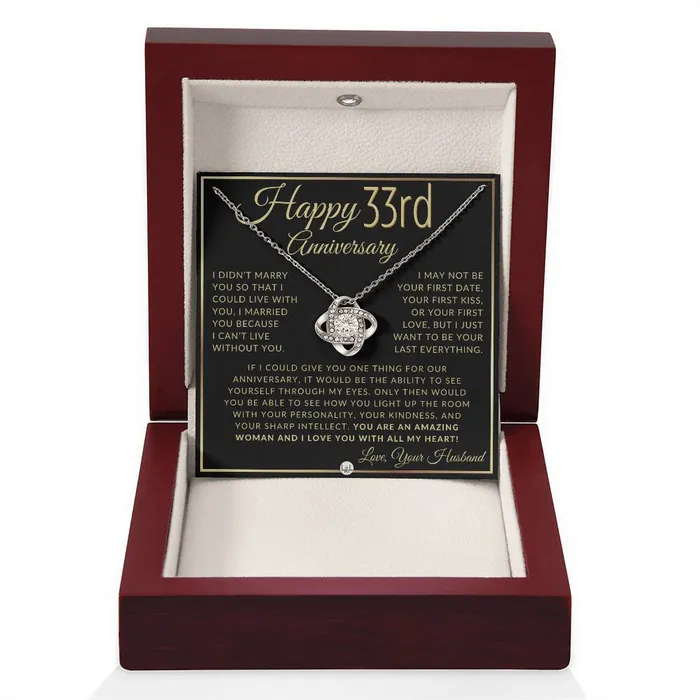 ShineOn Fulfillment Necklaces 33rd Anniversary Gift For Wife Beautiful Womens Pendant Necklace Heartfelt Anniversary Message
