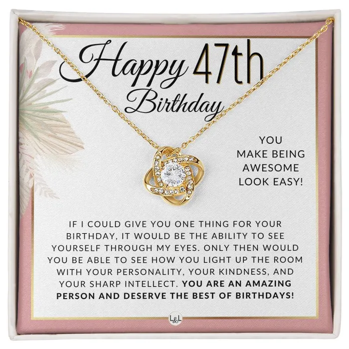 ShineOn Fulfillment Necklaces 47th Birthday Gift For Her Necklace For 47 Year Old Birthday Beautiful Womens Pendant Sentimental Birthday Message ShineOn Fulfillment Necklaces 47th Birthday Gift For Her Necklace For 47 Year Old Birthday Beautiful Womens Pendant Sentimental Birthday Message