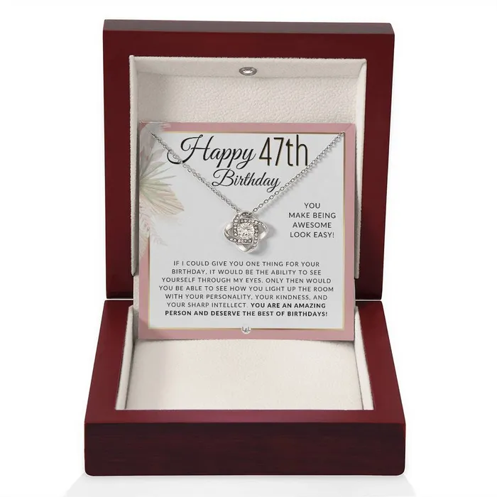 ShineOn Fulfillment Necklaces 47th Birthday Gift For Her Necklace For 47 Year Old Birthday Beautiful Womens Pendant Sentimental Birthday Message