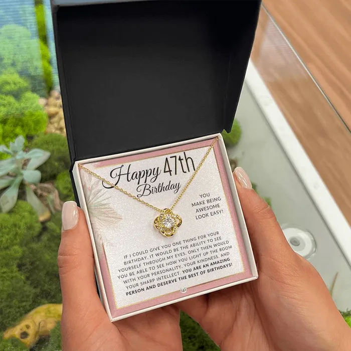 ShineOn Fulfillment Necklaces 47th Birthday Gift For Her Necklace For 47 Year Old Birthday Beautiful Womens Pendant Sentimental Birthday Message
