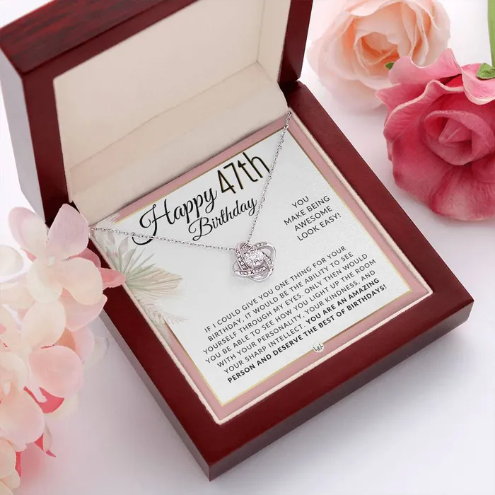 ShineOn Fulfillment Necklaces 47th Birthday Gift For Her Necklace For 47 Year Old Birthday Beautiful Womens Pendant Sentimental Birthday Message