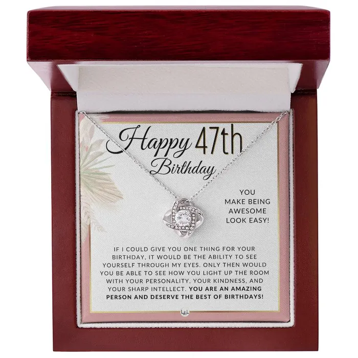 ShineOn Fulfillment Necklaces 47th Birthday Gift For Her Necklace For 47 Year Old Birthday Beautiful Womens Pendant Sentimental Birthday Message
