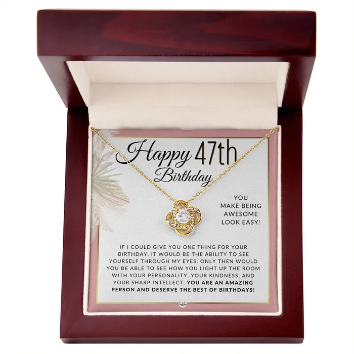 ShineOn Fulfillment Necklaces 47th Birthday Gift For Her Necklace For 47 Year Old Birthday Beautiful Womens Pendant Sentimental Birthday Message