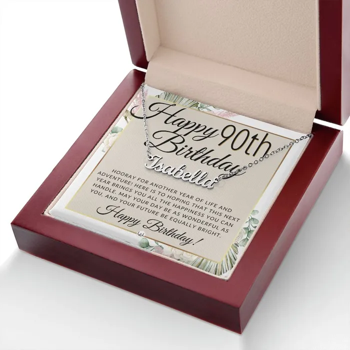 ShineOn Fulfillment Necklaces 90th Birthday Gift For Her Name Necklace Gift For A 90 Year Olds Birthday The Perfect Personalized Present